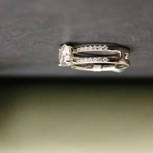 Round Cut Double Band Engagement Ring