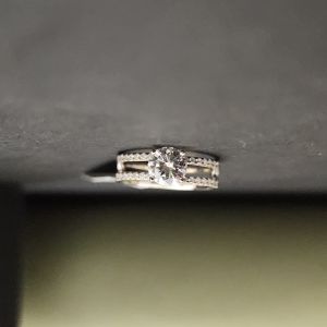 Round Cut Double Band Engagement Ring