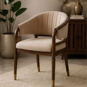 Luxury Upholstered Wooden Accent Chair