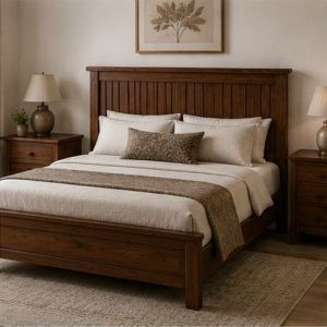 Mission Style Solid Wooden Double Bed
