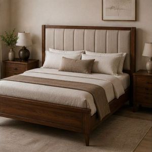 Modern Upholstered Wooden Bed