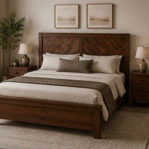 Rustic Farmhouse Solid Wooden Bed