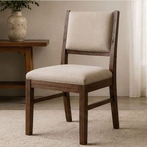 Rustic Upholstered Wooden Dining Chair