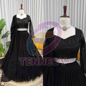Black Georgette Lehenga Choli Set