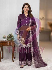 Black Pakistani Crepe Silk Suit