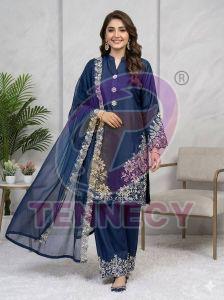 Black Pakistani Crepe Silk Suit