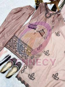 Blush Pink Crepe Silk Farshi Salwar Set