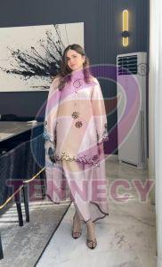 Blush Pink Crepe Silk Farshi Suit Set