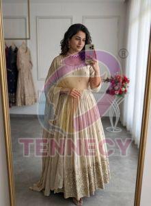 Chinon Silk Party Wear Gown Set