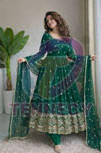 Chinon Silk Party Wear Gown Set