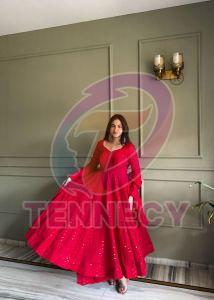 Classic Red Fox Georgette Anarkali Set