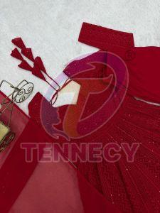 Classic Red Fox Georgette Anarkali Set