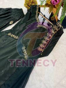 Deep Green Crepe Silk Farshi Salwar Set