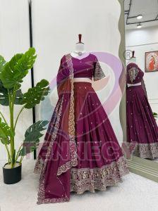 Designer Chinon Silk Lehenga Choli Set