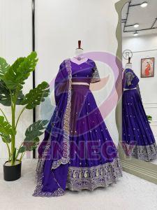 Designer Chinon Silk Lehenga Choli Set