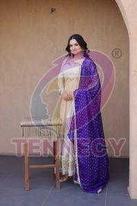 Designer Cosmos Fabric Gown With Dupatta Set