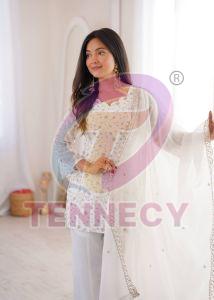 Designer Crunchy Silk Kurta Bell Bottom Set