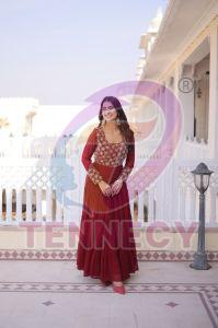 Designer Faux Blooming Georgette Gown
