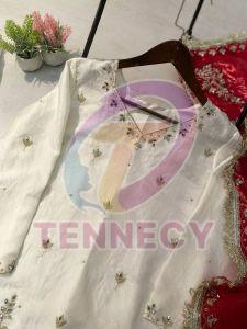 Designer Fendy Sarara Suit Set with Mirror Work