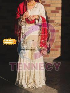 Designer Fendy Sarara Suit Set with Mirror Work