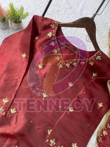 Designer Fendy Sarara Suit Set with Mirror Work