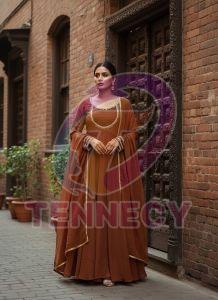 Designer Fox Georgette Party Wear Gown Set