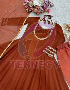 Designer Fox Georgette Party Wear Gown Set