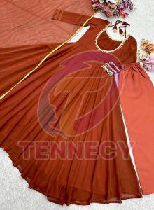 Designer Fox Georgette Party Wear Gown Set
