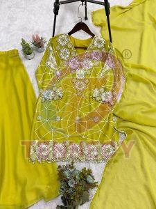Designer Georgette Palazzo Suit Set