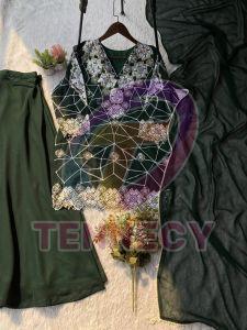 Designer Georgette Palazzo Suit Set