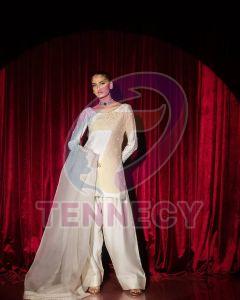 Designer Glass Roman Silk Salwar Suit Set