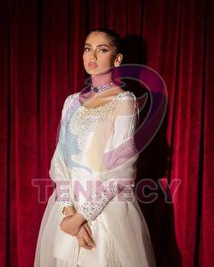 Designer Glass Roman Silk Salwar Suit Set