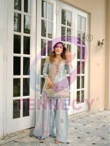 Designer Japan Satin Farshi Plazzo Set