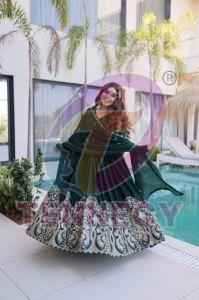 Designer Rangoli Crush Gown Dupatta Set