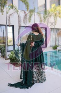 Designer Rangoli Crush Gown Dupatta Set