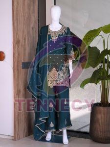 Designer Rangoli Crush Kurti Palazzo Dupatta Set