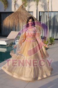Designer Sindur Silk Lehenga Choli with Shrug