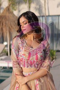 Designer Sindur Silk Lehenga Choli with Shrug