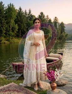 Designer Vichitra Silk Gown Pant Set