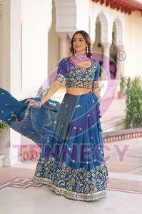 Designer Vichitra Silk Lehenga Choli Set
