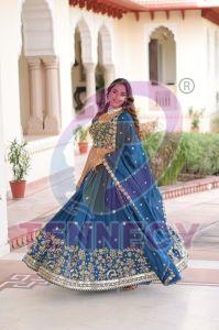 Designer Vichitra Silk Lehenga Choli Set
