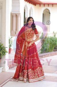 Designer Vichitra Silk Lehenga Choli Set