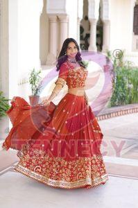 Designer Vichitra Silk Lehenga Choli Set