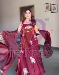Designer Zmy Chu Silk Gown Palazzo Set