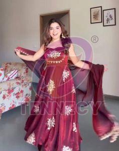 Designer Zmy Chu Silk Gown Palazzo Set