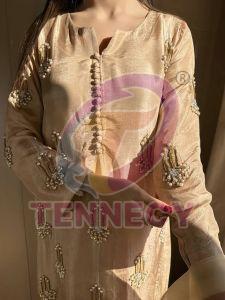 Dual Shade Chinnon Silk Plazzo Set