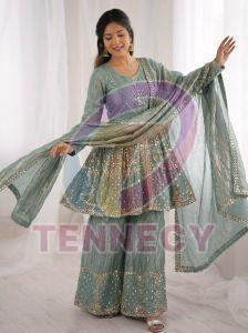 Dusty Pink Fendy Silk Plazzo Set