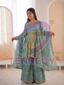 Dusty Pink Fendy Silk Plazzo Set