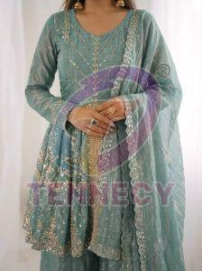 Dusty Pink Fendy Silk Plazzo Set