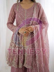 Dusty Pink Fendy Silk Plazzo Set